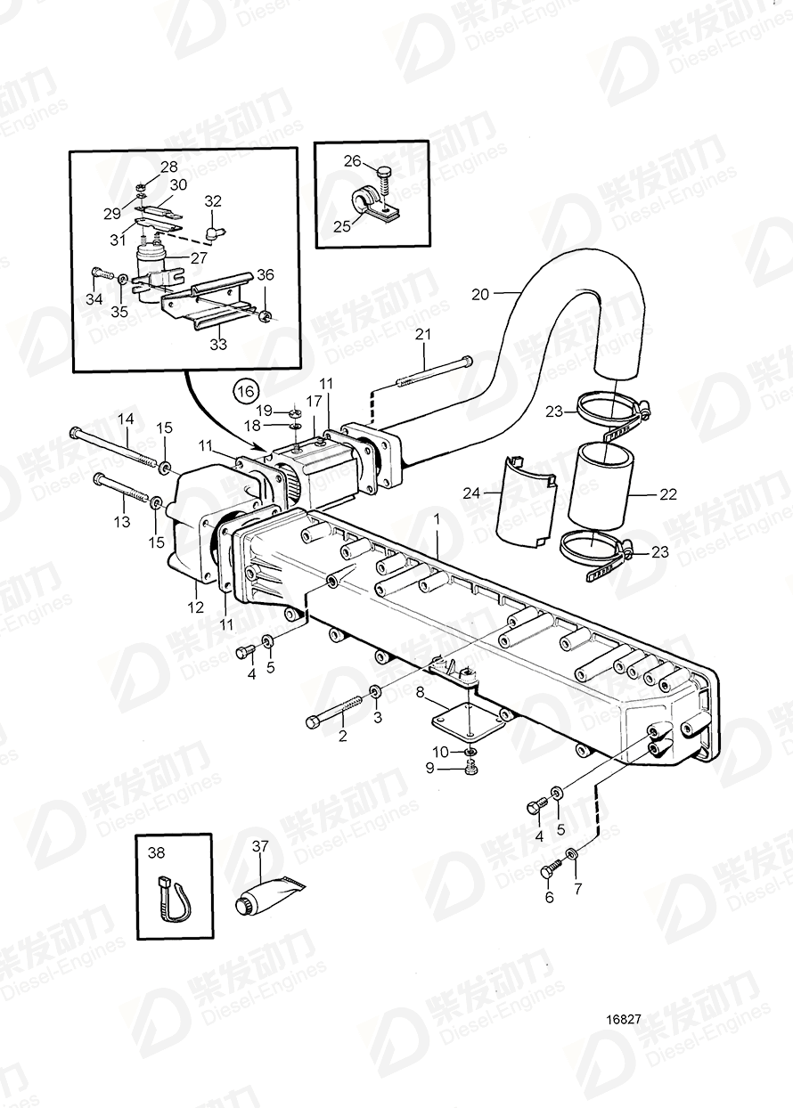 volvo penta Attaching plate 866463 Drawing volvo penta Attaching plate 866463 Drawing